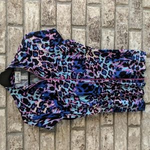 Vintage Joseph Ribkoff Animal Print Short Sleeve Top Size 12